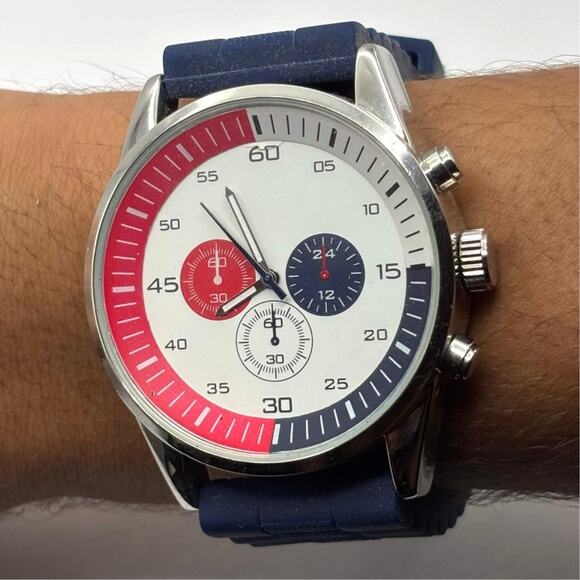 Blue & Red Men's Watch - Picture 1 of 5